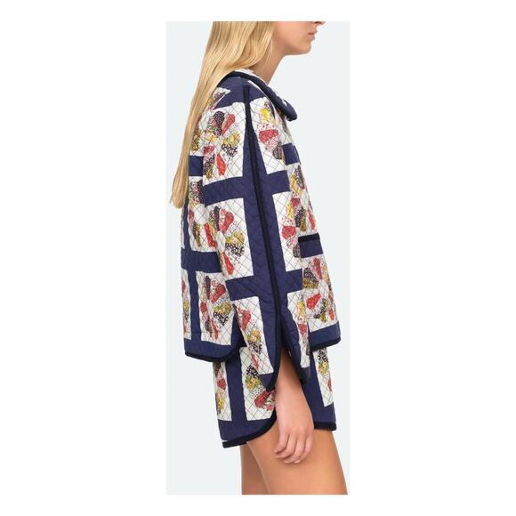 NWT Sea New York Pippin Quilted Floral Patchwork Cropped Jacket Size Large - Picture 3 of 14
